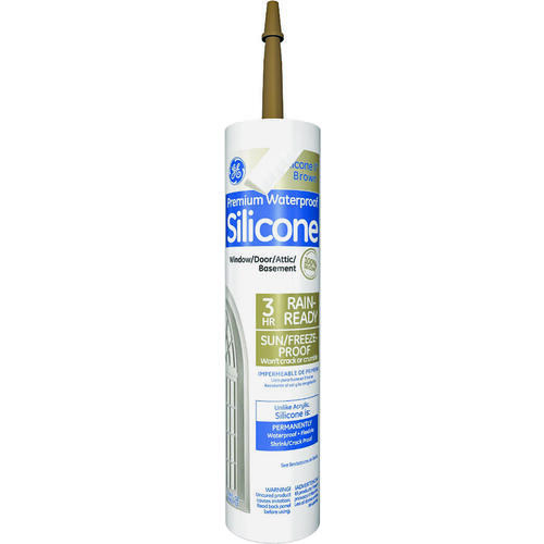 Silicone II 5080 Window and Door Caulk, Brown, -55 to 400 deg F, 10.1 oz Cartrid - pack of 12