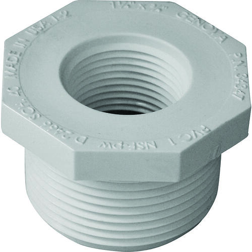 Lasco 439167BC Reducer Bushing, 1-1/4 x 3/4 in, MPT x FPT, PVC, SCH 40 Schedule