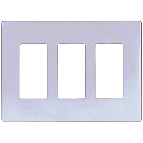 PJS Wallplate, 4.87 in L, 6-3/4 in W, 3 -Gang, Polycarbonate, White, High-Gloss