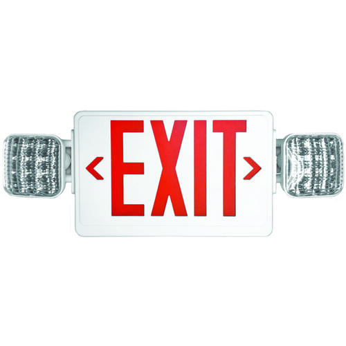 Exit Light, 10 in OAW, 24 in OAH, 120/277 VAC, Thermoplastic Fixture, White