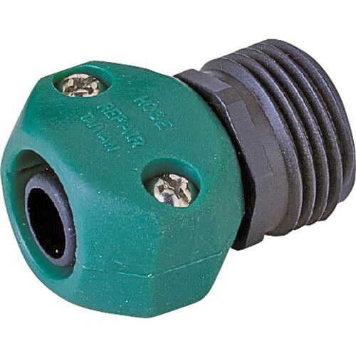 Hose Coupling, 1/2 in, Male, Plastic, Green and Black