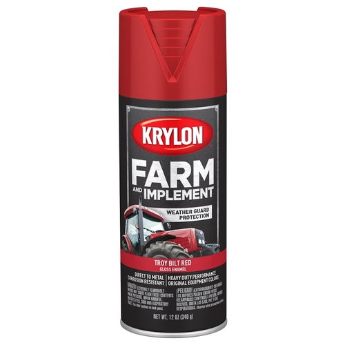 Farm and Implement Paint, High-Gloss, Troy Bilt Red, 12 oz