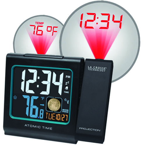 La Crosse 616-146A Alarm Clock, Alkaline Battery, AAA Battery, Digital Display, Plastic Case, Black Case