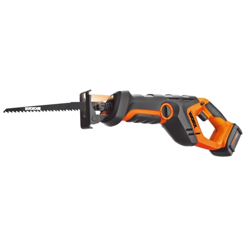 Worx WX508L Reciprocating Saw, Battery Included, 20 V, 2 Ah, 3/4 in L Stroke, 3000 spm