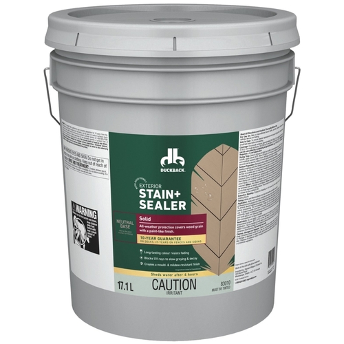 Exterior Stain and Sealer, Neutral Base, Liquid, 5 gal