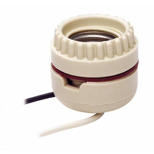 Leviton 019-08101-000 8101 Lamp Holder, 250 V, 660 W, Porcelain Housing Material, White