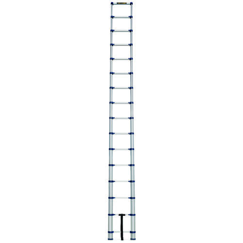 E- Telescopic Ladder, 19 ft H Reach, 250 lb, Aluminum, Blue