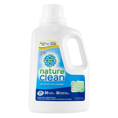 Nature Clean 10-30850 Laundry Detergent, 1.8 L, Liquid, Unscented