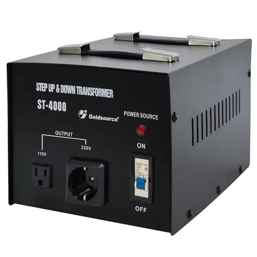 Goldsource ST-4000 ST Series Step Up and Step Down Transformer, 11-1/2 in L x 8-1/4 in W x 7 in H, 4000 W Black