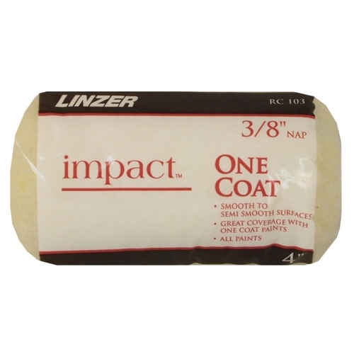 IMPACT Roller Cover, 3/8 in Thick Nap, 4 in L, Polyester Cover