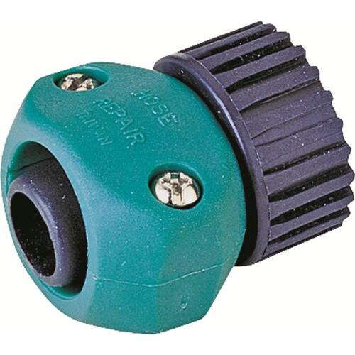 Hose Coupling, 5/8 to 3/4 in, Female, Plastic, Green and Black