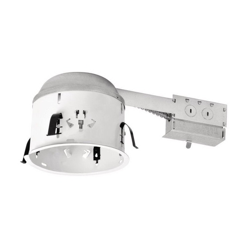 Recessed Housing, 6-1/4 in Ceiling Opening, Recessed Mounting, Steel, White