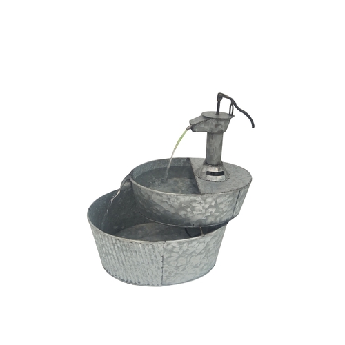 Seasonal Trends Y95854 Titan Metal Bucket Fountain, Rustic, 0.03A, 120 V, 6 L Reservoir, 250 L/H