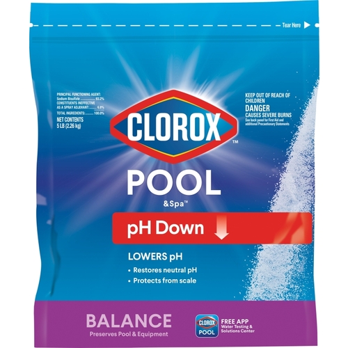 CLOROX 12105CLX pH Down, Granular, Off-White, 5 lb