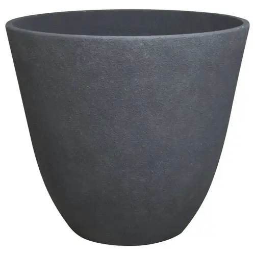 Planter, 22 in Dia, Round, Resin, Dark Monzonite