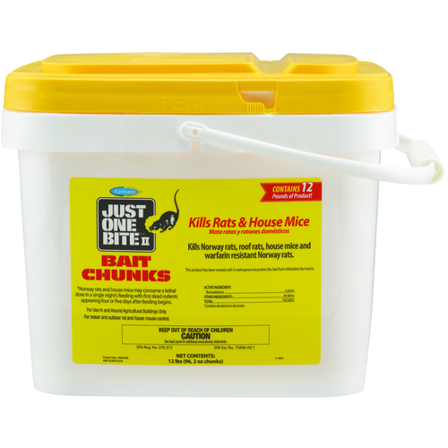 Just One Bite Mouse and Rat Killer, Solid, 12 lb Pail
