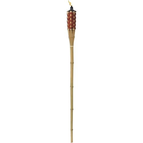 Y2568 Bamboo Torch, 60 in H, Bamboo, Fiberglass, and Metal, Brown, Natural Bamboo Finish