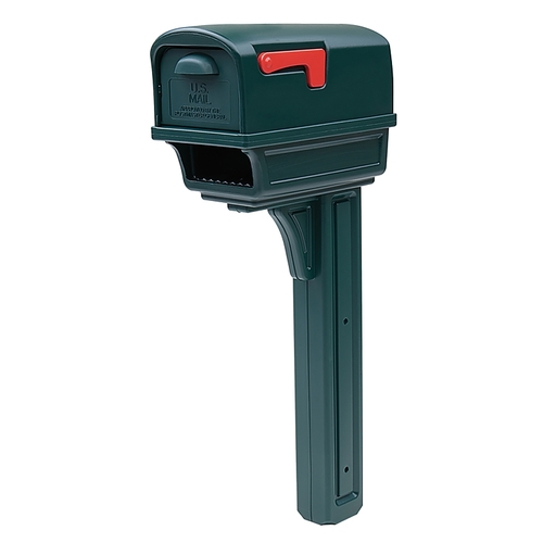 Gentry GGC1G0000 Mailbox and Post Combo, 1000 cu-in Mailbox, Plastic Mailbox, 36.38 in H Post