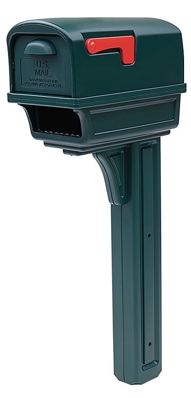 Gibraltar Mailboxes GGC1G00AM Gentry GGC1G0000 Mailbox and Post Combo, 1000 cu-in Mailbox, Plastic Mailbox, 36.38 in H Post Green