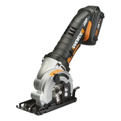 Worx WX523L Compact Circular Saw, Battery Included, 20 V, 3-3/8 in Dia Blade