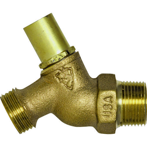 Hose Bibb, 3/4 x 3/4 in Connection, MIP x Hose, 8 to 9 gpm, 125 psi Pressure, Brass Body, Rough