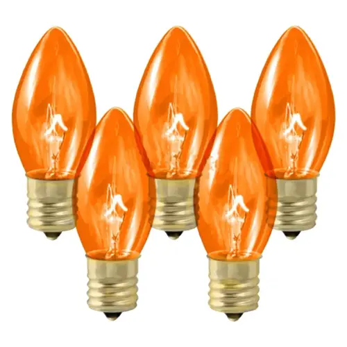 Light Bulb, 7 W, Intermediate Lamp Base, Incandescent Lamp, Transparent Orange Light - pack of 4