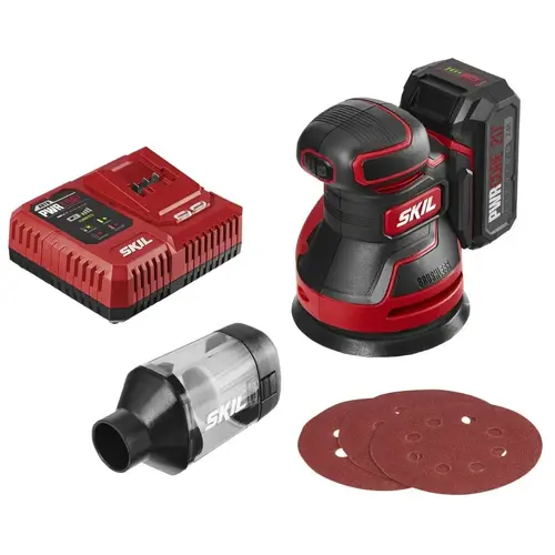 Random Orbit Sander Kit, Tool Only, 20 V, 2 Ah, 125 mm Pad/Disc