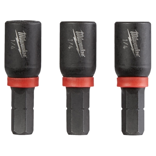 Insert Nut Driver, 1/4 in Drive, 1-1/2 in L, 1/4 in L Shank, Hex Shank Black Phosphate - pack of 3