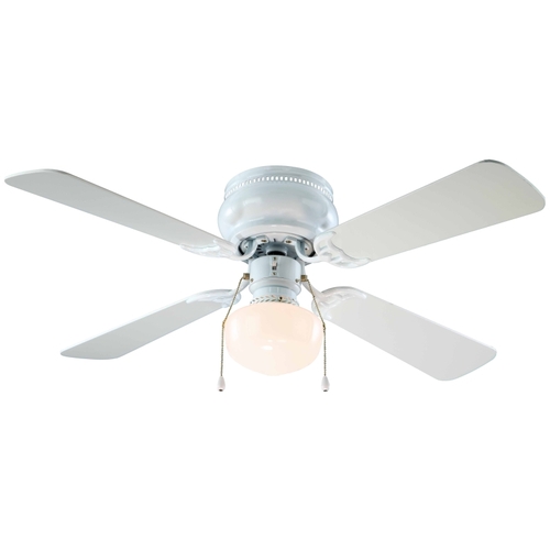 Ceiling Fan, 3-Speed, 4-Blade, 42 in Sweep, Bleached Oak/White, With Lights: Yes