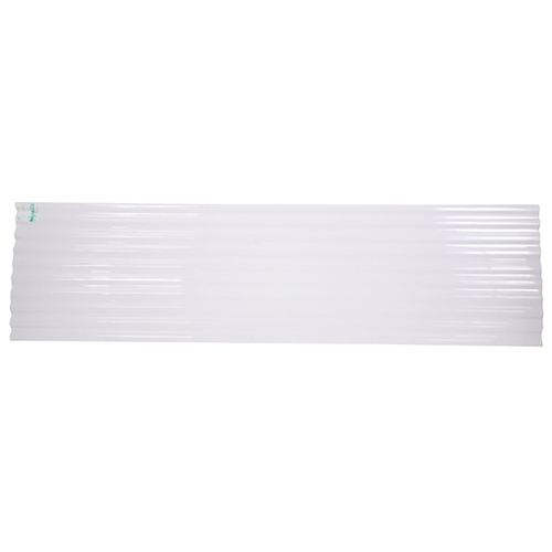 PolyCarb Series Greca Roof Panel, 10 ft L, 26 in W, Corrugated Profile, 0.032 in Thick Material, White - pack of 10
