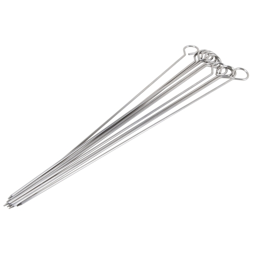 Omaha BBQ-37243B 10 Pc Skewers, 15 in L, Stainless Steel, Stainless Steel