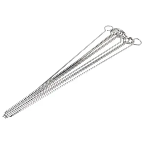 Omaha BBQ-37243B-XCP6 10 Pc Skewers, 15 in L, Stainless Steel, Stainless Steel - pack of 6