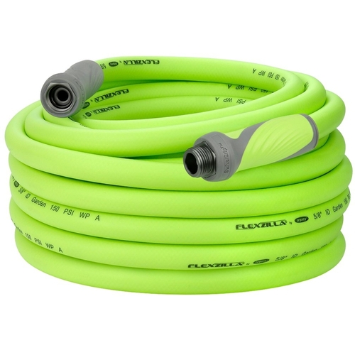 Flexzilla HFZG575YWS-N/CA SwivelGrip Garden Hose, 5/8 in, 75 ft L, GHT, Polymer, Green
