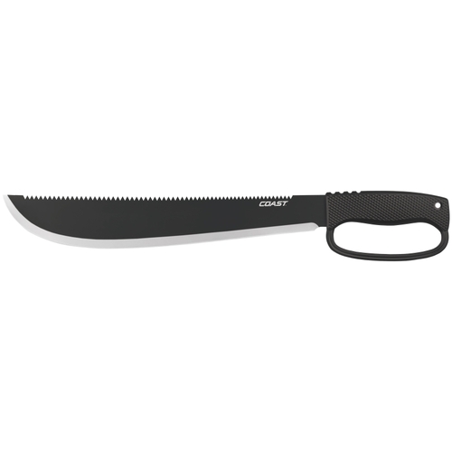 COAST F1400 Utility Machete, 19-1/4 in OAL, 14 in Blade, Stainless Steel Blade, Full Tang, Saw Blade, Nylon Handle