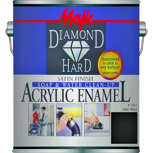 DiamondHard Enamel Paint, Satin, Black, 1 gal Can - pack of 4