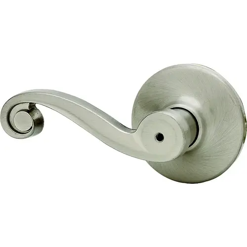 Signature Series Privacy Lever, 3-3/4 in L Lever, Satin Nickel