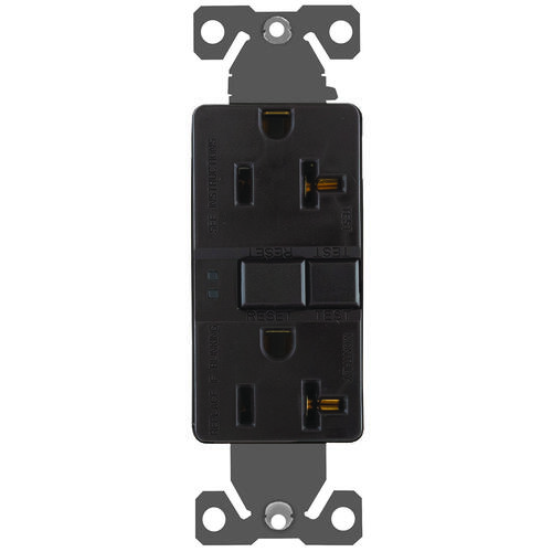 Eaton SGF20B GFCI Duplex Receptacle, 2 Pole, 20 A, 125 V, Back, Side