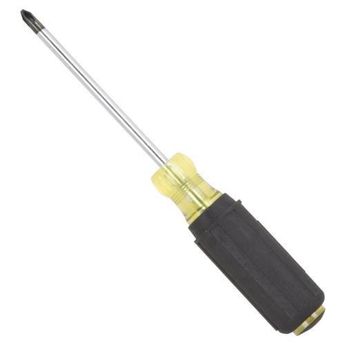 Screwdriver, #2 Drive, Phillips Drive, 8-1/4 in OAL, 4 in L Shank, Plastic/Rubber Handle