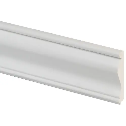 390 Series Chair Rail Moulding, 8 ft L, 2-5/8 in W, 5/8 in Thick, Smooth Profile, PVC, White - pack of 12