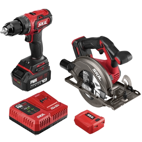 SKIL CB7475-1A Combination Kit, Battery Included, 20 V, Tools Included: Drill/Driver, Circular Saw
