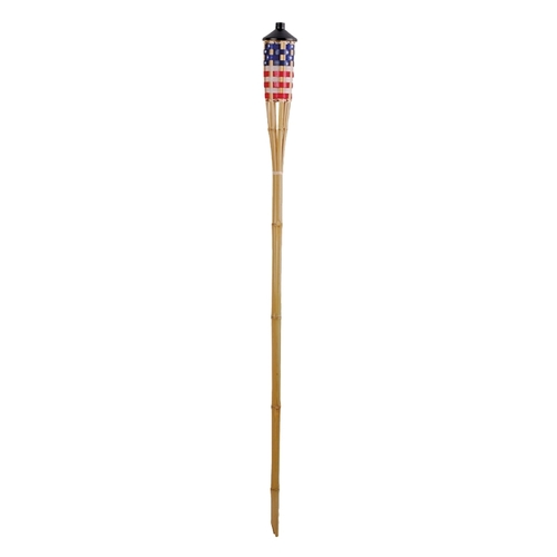 Stars and Stripes Bamboo Torch, 3.54 in H, Bamboo, Fiberglass, and Metal, Red, White, Blue