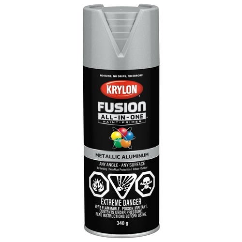 Fusion All-In-One General-Purpose Paint, Metallic, Aluminum, 12 oz, Aerosol Can