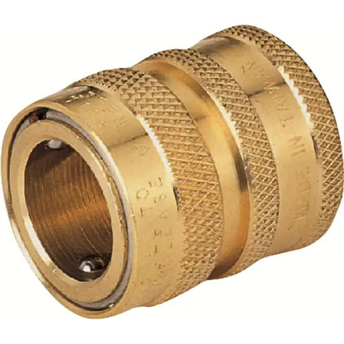 Hose Connector, 3/4 in, Female, Brass, Brass