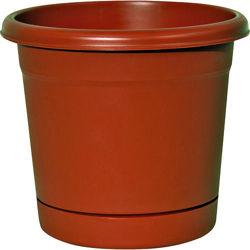 Southern Patio RN0612TC Riverland Planter, 6-1/2 in W, 6-1/2 in D, Round, Plastic, Terracotta