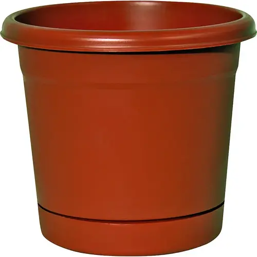 Riverland Planter, 6-1/2 in W, 6-1/2 in D, Round, Plastic, Terracotta