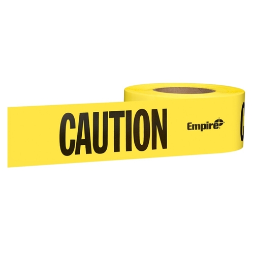 Empire 77-1002 Barricade Tape, 1000 ft L, 3 in W, Caution/Cuidado, Yellow Background