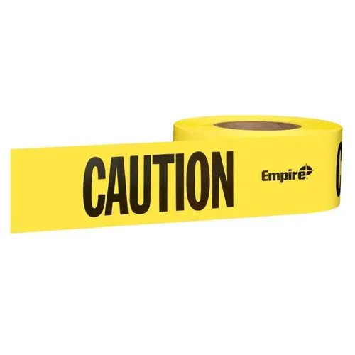 Barricade Tape, 1000 ft L, 3 in W, Caution/Cuidado, Yellow Background