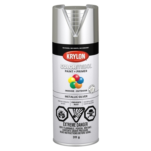 COLORmaxx Paint, Metallic, Silver, 12 oz, Aerosol Can