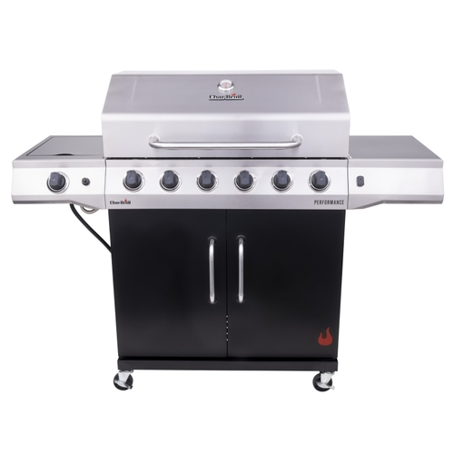 Char-Broil 463229021 Gas Grill, 60,000 Btu, Liquid Propane, 6-Burner, Cabinet Storage Stainless Steel