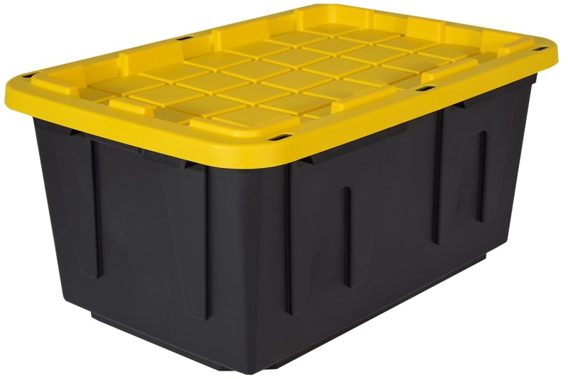 CENTREX 27GBLKYW Tough Box, Polypropylene, Black/Yellow, 30.88 in L, 20.31 in W, 14.55 in H